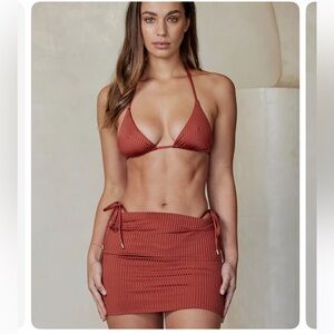 Monday Swimwear Cayman Skirt Copper Wide Rib P/S